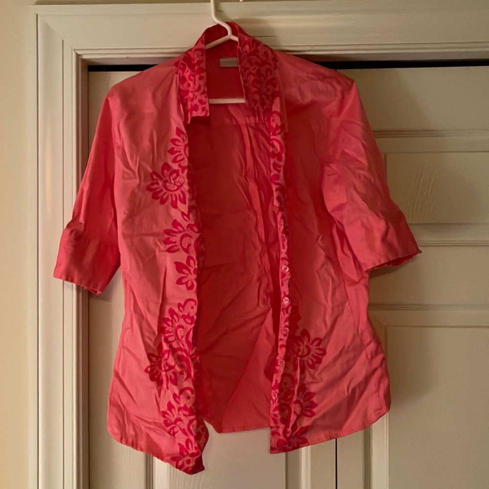 Large pink with flower design on it from New York and Company